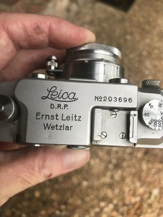Antique Leica D.  R.  P Model G SN 203696 Camera w/ Summar f1.  2 5cm Lens & Case 3