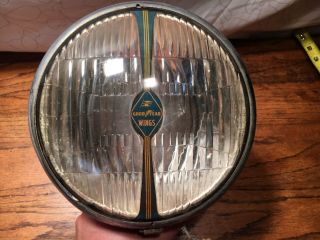 Vintage Goodyear Wings Headlight Rare 8’’ Wide Lite Lamp Ford Chevy Rat Rod