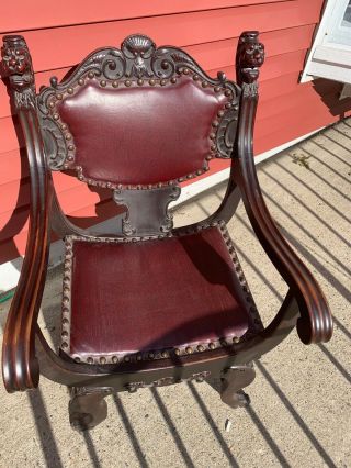R.  J.  HORNER HEAVILY CARVED ARM CHAIR ACCENT CHAIR 5