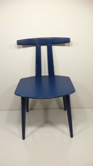 Vintage Mid Century Danish Modern Cobalt Blue Chair Mobler Office Dinning Desk