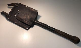 Wwii German Shovel E - Tool Fa Sch.  41 & Rare Carrier M.  Neuhaus Sattler Allschwil