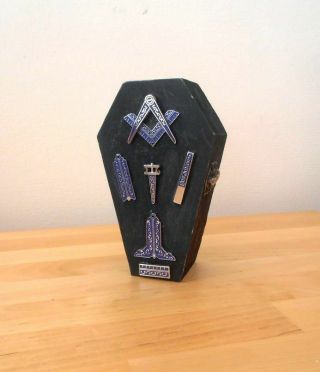 Masonic Coffin With Vintage Masonic Wax Seal
