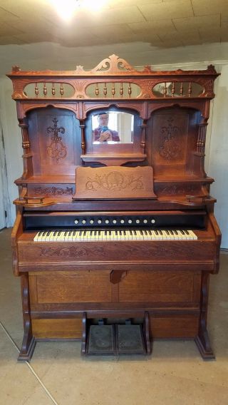 Vtg Estey Pump Organ Co.  Battlesboro,  Vt.  U.  S.  A.  " Beautifull & Playing "