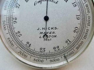 Fine Sterling Silver Compensated Pocket Barometer By J.  Hicks.  London 1898. 5