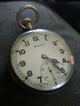 Helvetia Antique Vintage Military Gstp G25347 Pocket Watch.