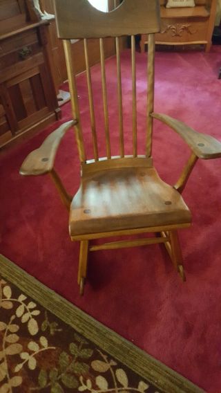 1940 ' s ARTS AND CRAFTS MAPLE ROCKER BY SIKES CHAIR CO.  BUFFALO,  YORK GREAT. 8