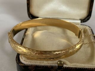 Engraved Vintage 9ct Rolled Gold Bangle Bracelet