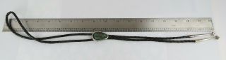 VTG Sterling Silver Bolo Tie Native American Navajo old chocolate turquoise gem 6