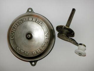 Large Antique Victorian Era 1872 Corbin Crank Door Bell