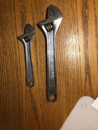 Snap On Vintage 2 Piece Adjustable Wrench Set Ad12 And Ad 8