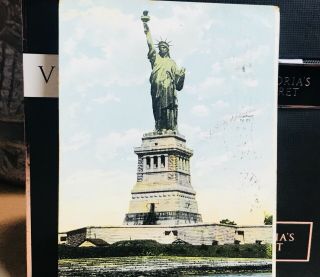 VINTAGE 1906 NY STATUE OF LIBERTY POSTCARD BENJAMIN FRANKLIN STAMP A115 ONE CENT 3