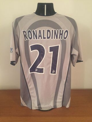 Psg Away Shirt 2001/02 Ronaldinho 21 Xl Vintage Rare