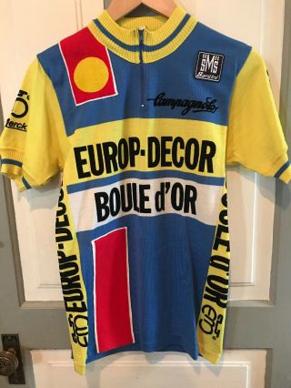 Vntg Eddy Merckx Cycling Jersey Europ - Decor Boule D’or Size 2 Rare