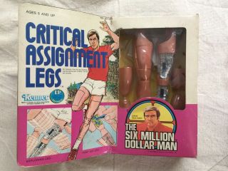 Vintage Bionic Man 1973 Six Million Dollar Man Critical Assignment Legs ORIG BOX 3