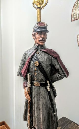 RARE VINTAGE 1971 DUNNING INDUSTRIES CONFEDERATE CIVIL WAR SOLDIER LAMP 2