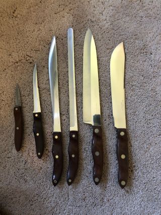 Vintage 6 Pc.  Cutco Knife Set w/hanging rack 20,  21,  22,  23,  24,  25 3