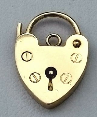Vintage 9ct Gold Heart Padlock Clasp