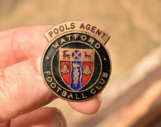 Vintage Pools agent WATFORD Football Club FC Badge See photos of rear rare 5