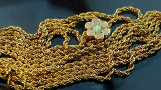 Antique Gold filled pocket watch double slide rope Chain Fob/necklace/ 48inches 5