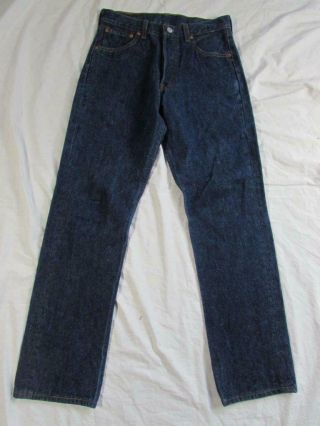 Vtg Usa Made Levi 501 Button Fly Dark Denim Jeans Tag 30x32 Measure 28x30.  5