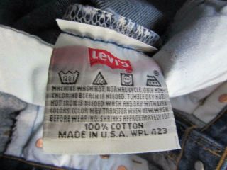 Vtg USA Made Levi 501 Button Fly DARK Denim Jeans Tag 30x32 Measure 28x30.  5 4