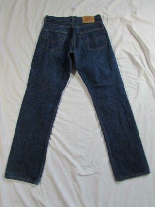 Vtg USA Made Levi 501 Button Fly DARK Denim Jeans Tag 30x32 Measure 28x30.  5 6
