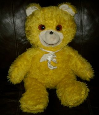 26 " Vintage Yellow Teddy Bear Knickerbocker Animals Of Distinction Stuffed Plush