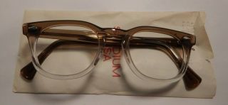 Vintage Authentic American Optical Stadium Brown Fade 48/22 Eyeglass Frame Nos