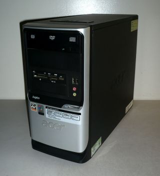 Vintage Acer Aspire T160 Windows XP Desktop Tower PC Athlon 2.  20GHz/200GB/3GB 2