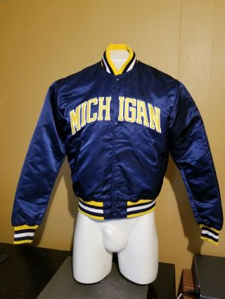 Vintage Og Michigan Wolverines Satin Starter Jacket Small 80s 90s Size Medium
