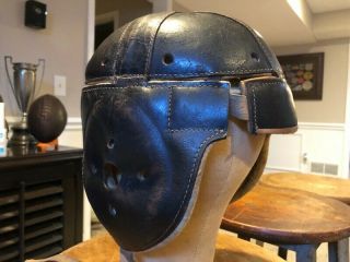1920s Antique Leather Dog Ear Vintage Helmet - With Chinstrap