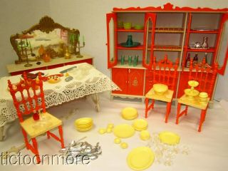 Vintage Barbie Galletti Galba Milady Living Dining Room Doll Furniture Set