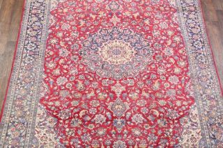 PERFECT VINTAGE Traditional Floral RED Area RUG Hand - Knotted Living Room 9 ' x13 ' 4