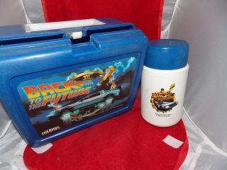 1989 Back To The Future Plastic Lunchbox Rare Vintage & Thermos
