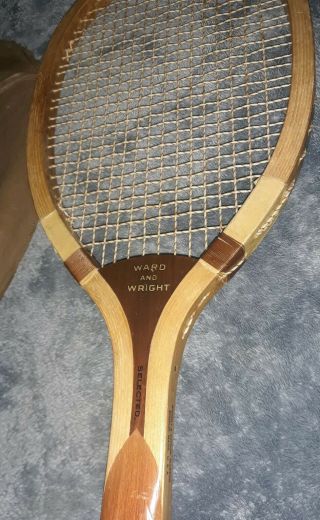 Vintage Wright & Ditson Ward & Wright Tennis Racket with all cover - Rare 2