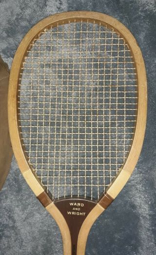 Vintage Wright & Ditson Ward & Wright Tennis Racket with all cover - Rare 5
