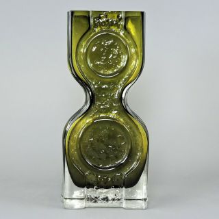 Vintage Riihimaki Collectable Vase - Green Glass - Made In Finland - Scandinavian