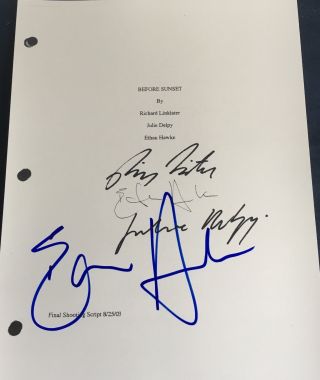 Ethan Hawke Signed Autograph Rare " Before Sunset " Full Movie Script