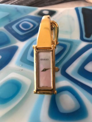 Gucci 1500l Bangle Gold Watch For Women.  Vintage.  Opal Face