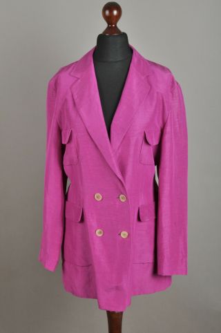 Jil Sander Vintage Double Breasted Blazer Coat Size 42 Linen/silk Pink N
