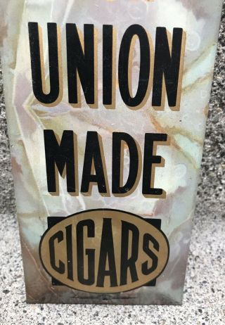 Very Rare Antique Union Made Cigar Push Sign Smoke Tobacco Store, 3