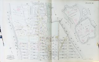 Orig 1885 Washington Heights Manhattan York Trinity Cemetery Atlas Map