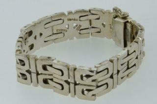 Taxco Mexico Panel Bracelet Vintage Sterling Silver Signed 84.  7g | 7.  5 " 80210