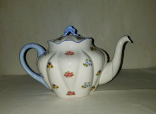 Vintage Shelley Rose Pansy Forget Me Not Teapot 13424 -