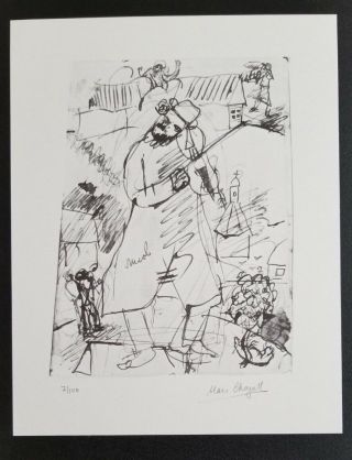 Marc Chagall,  Hand Signed And Numbered Vintage Print From 1975