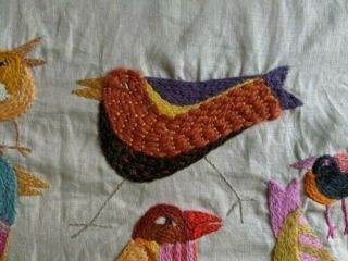 Vintage Wall Decor Crewel Embroidery 1970 ' s BIRDS Mid Century Retro Boho 5