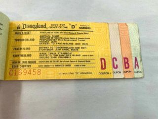 Vintage 1978 Summer Adult Disneyland Ticket Booklet 10 of 13 Adventures A - E 5