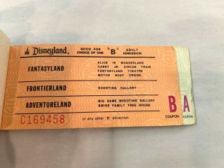 Vintage 1978 Summer Adult Disneyland Ticket Booklet 10 of 13 Adventures A - E 7