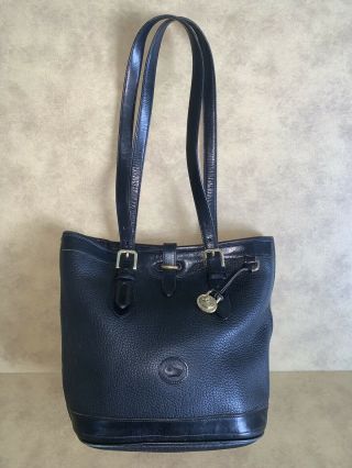 Dooney & Bourke Bag Vintage Black Leather Bucket Tote Purse Shoulder Bag Handbag