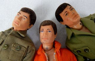 Vintage Group Of 5 GI Joe Man Of Action Figures Hasbro Life Like Hair 3